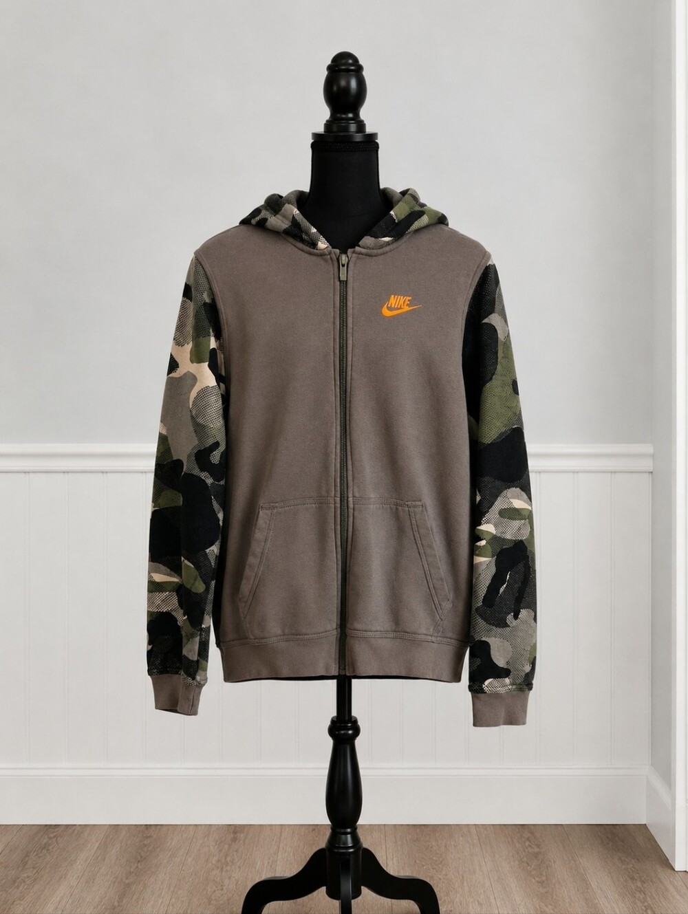 Nike Zip Hoodie with Camo Sleeves